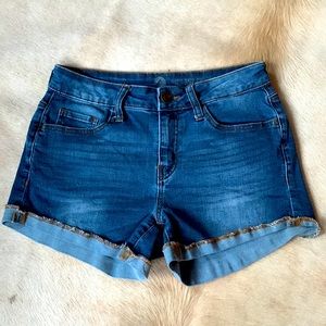 BLUE DENIM JEAN SHORTS HIGH RISE SHORTIE
